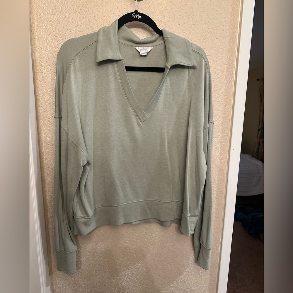 Sage Green V-Neck Sweater